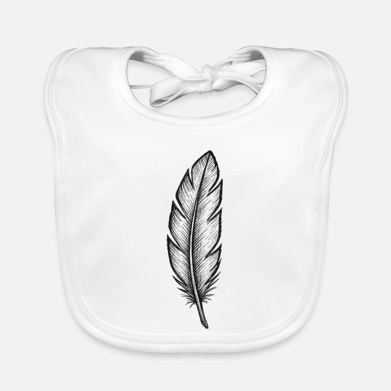Plume noire pailletée avec texture Bavoir bio Bébé
