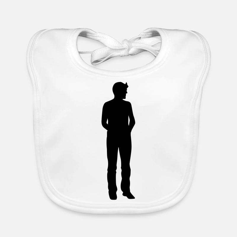 Man body Silhouette vector design Organic Baby Bibs