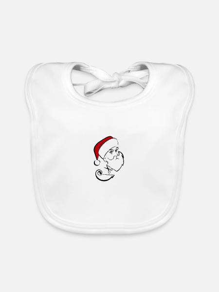Découpe de barbe du Père Noël - Bavoir bio Bébé - blanc - Devant