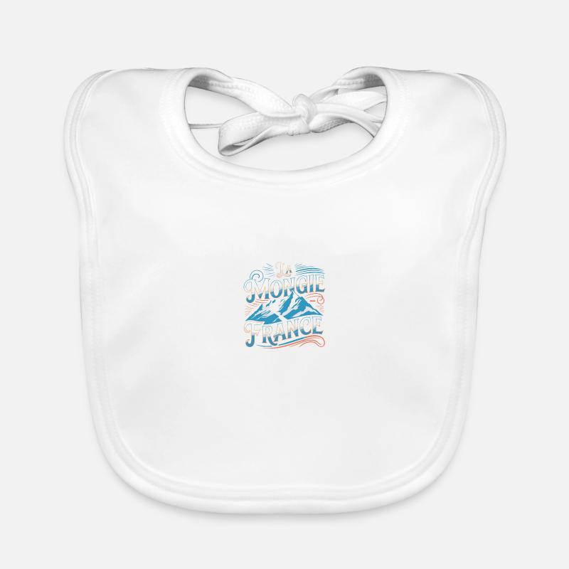 La Mongie - France - Bavoir bio Bébé - blanc