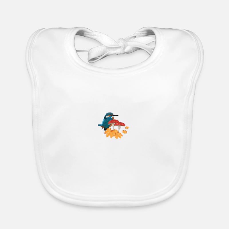 Eisvogel Herbst Vogel Vogelbeobachter Halloween Baby Bio-Lätzchen