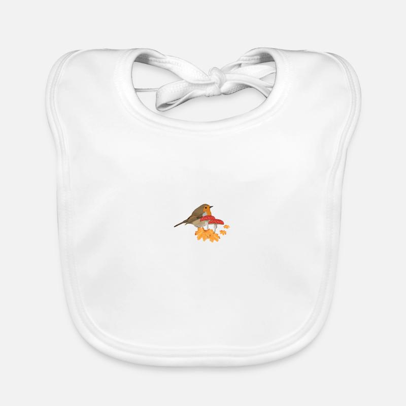 Rotkehlchen Herbst Vogel Vogelbeobachter Halloween Baby Bio-Lätzchen