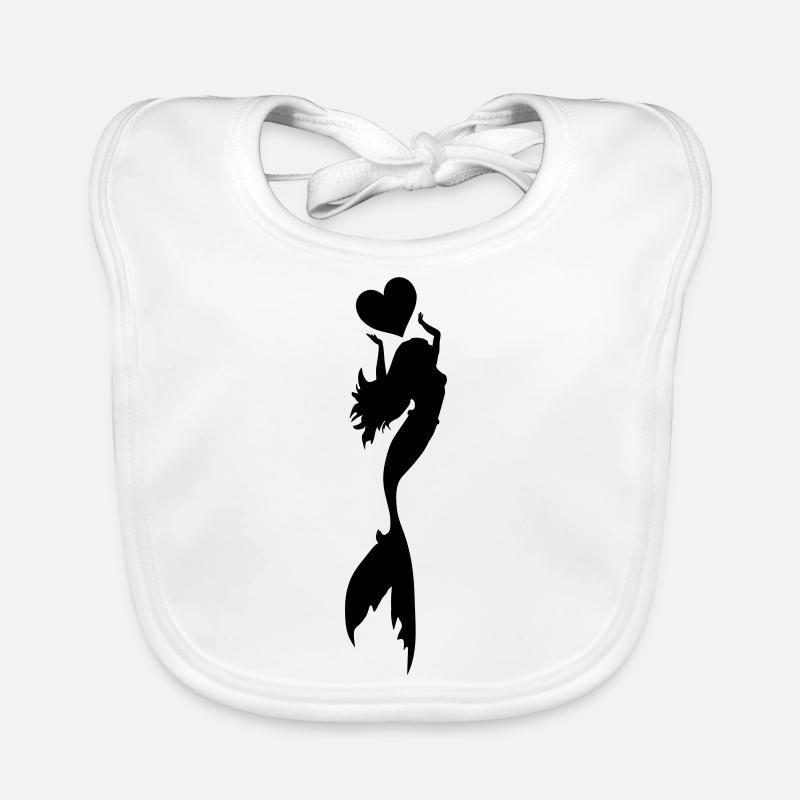 sirène avec cœur Bavoir bio Bébé