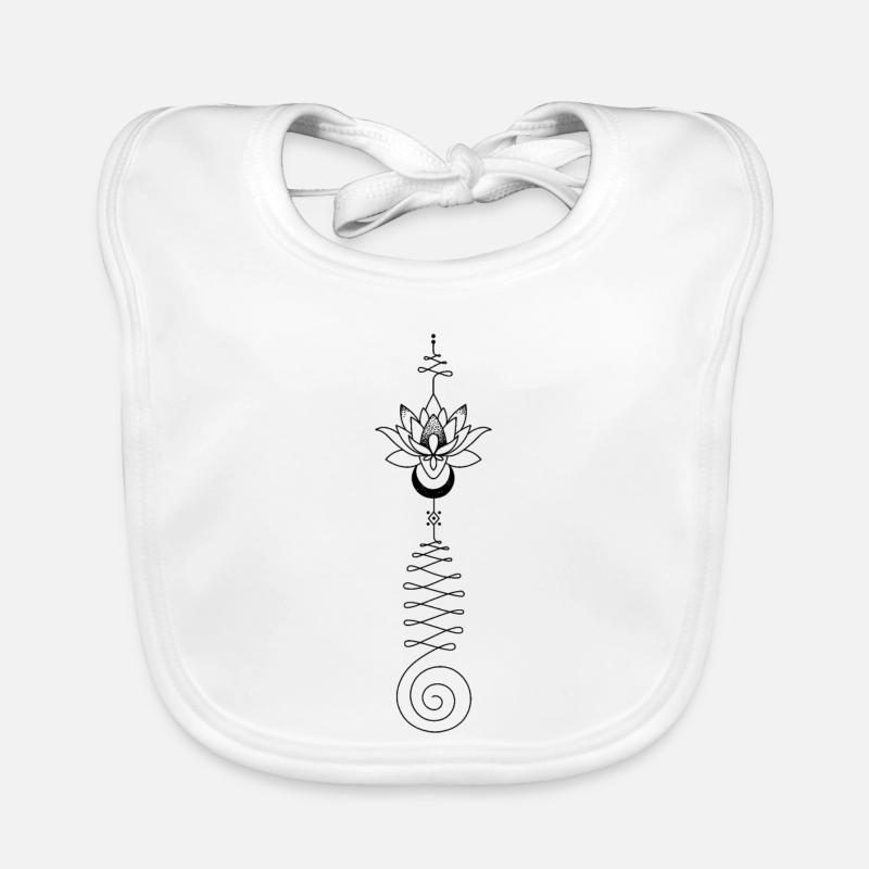 Abstract design with vibrant shades - Unalome Lotus Organic Baby Bibs