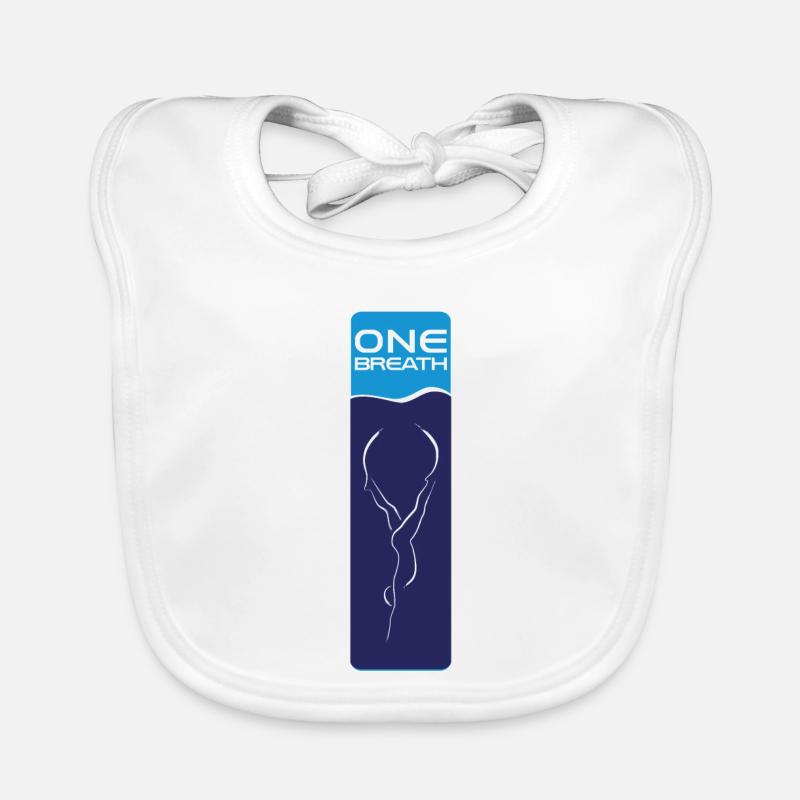 Emblème d’apnée UN souffle - Bavoir bio Bébé - blanc