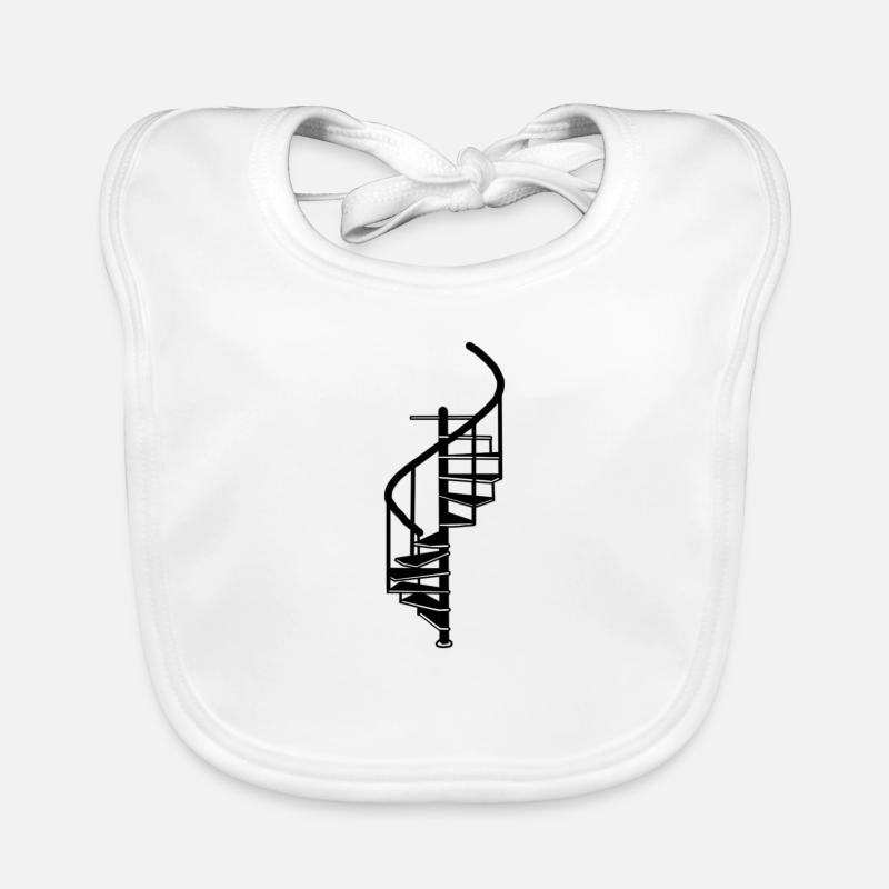 Treppe Design, stairs staircase minimalistic - Baby Bio-Lätzchen - Weiß