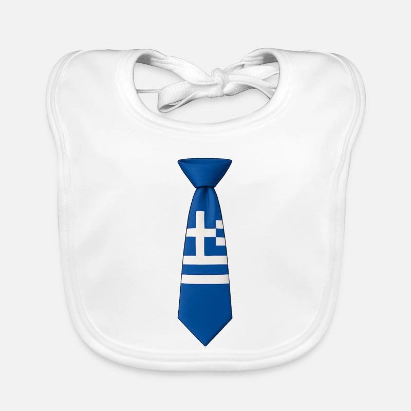 Cravate grecque – Drapeau Bavoir bio Bébé