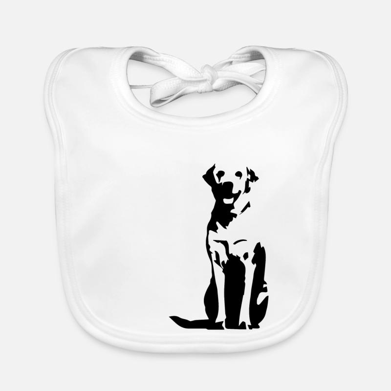 Labrador Retriever schwarz - Baby Bio-Lätzchen - Weiß