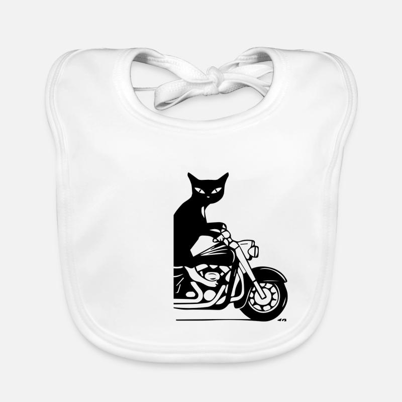 Cat on motorcycle chopper kitten gift Organic Baby Bibs
