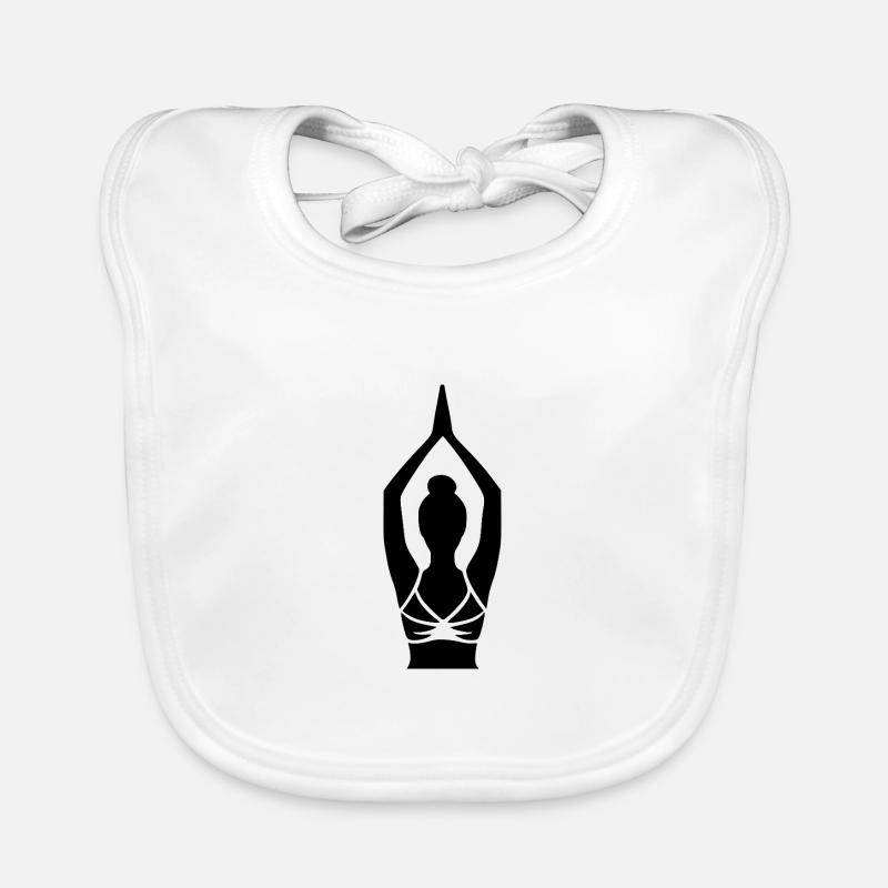 Simple Yoga Silhouette Focus Breathing Technique Organic Baby Bibs