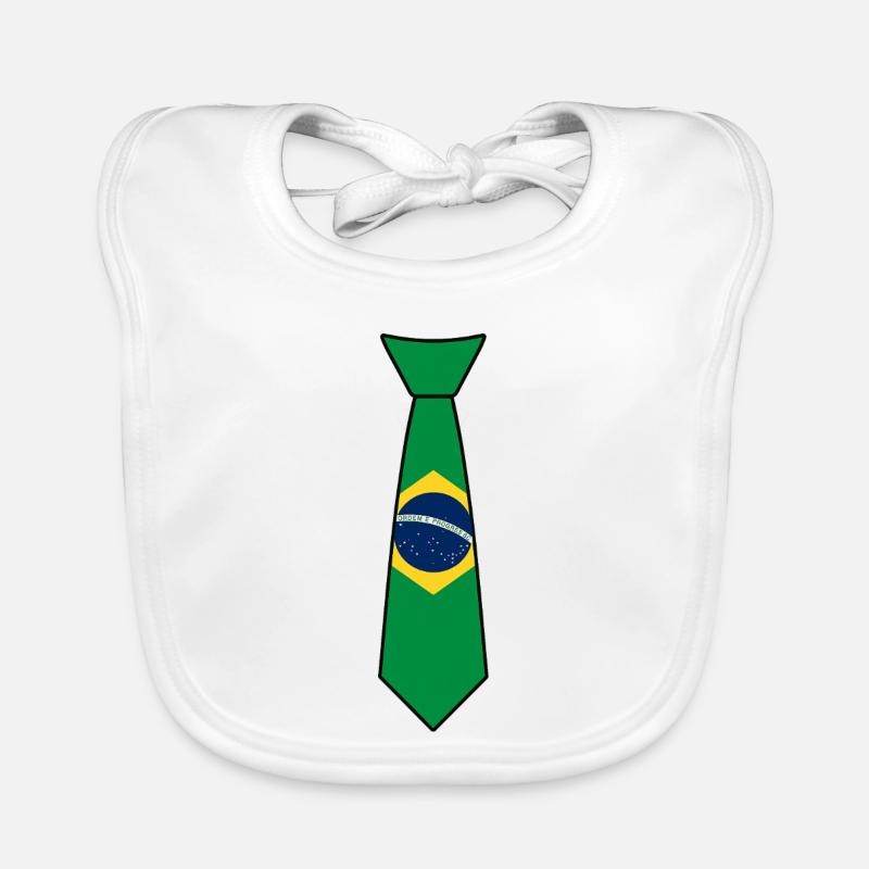 Cravate Brésil – Drapeau Bavoir bio Bébé
