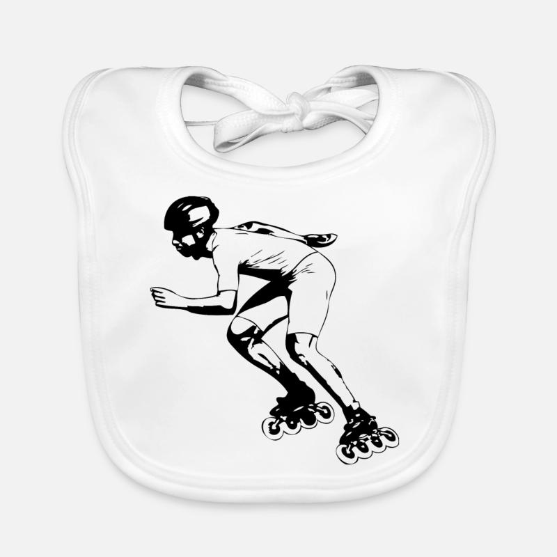 Inline skating - inline skates - Organic Baby Bibs - white