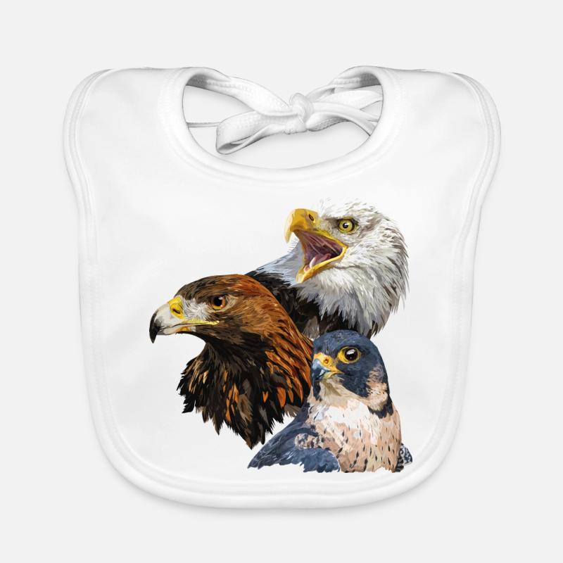 Bald Eagle, Golden Eagle and Peregrine Falcon Organic Baby Bibs