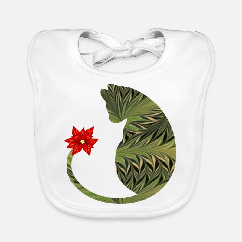 cat with flower e 101 Organic Baby Bibs