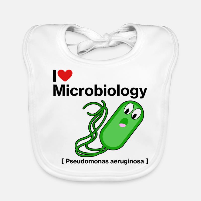 I Love Microbiology - Bavoir bio Bébé - blanc