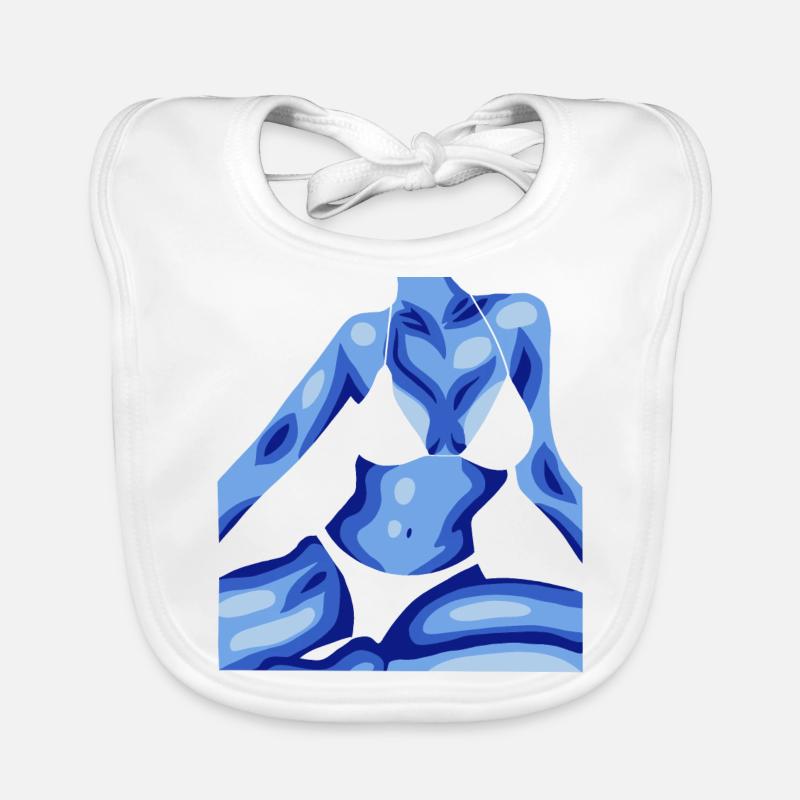 Woman in bikini Organic Baby Bibs