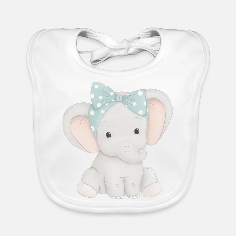 niedlicher Elefant mit Schleife Baby Bio-Lätzchen