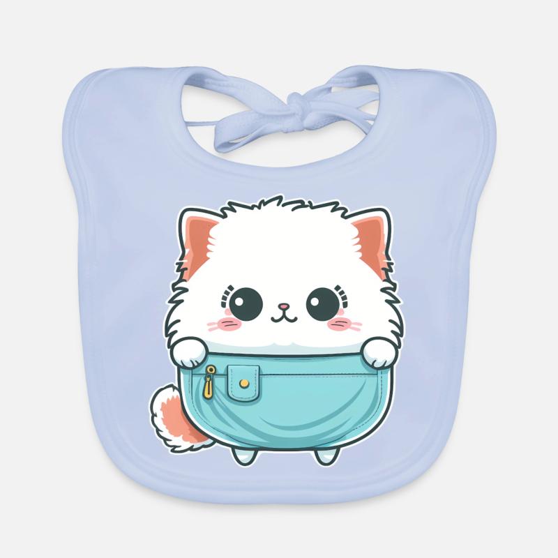 Mignon chat angora dans un sac Bavoir bio Bébé