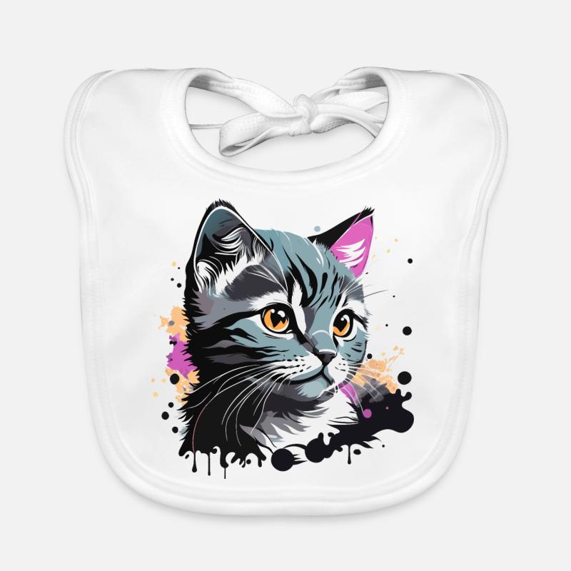 cute kitten, cat Organic Baby Bibs
