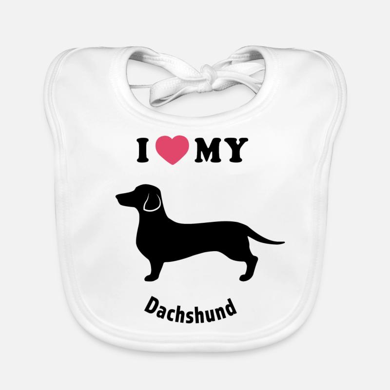 I love my Dachshund Organic Baby Bibs