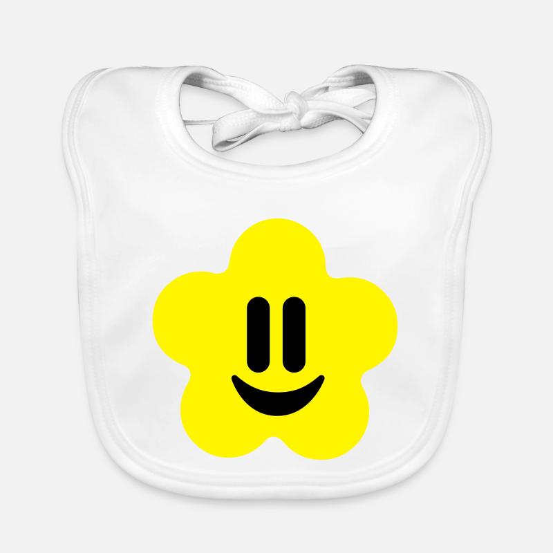 flower power smiley Organic Baby Bibs