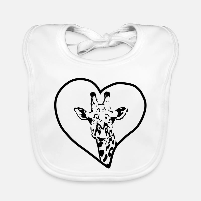 Giraffe herz Baby Bio-Lätzchen