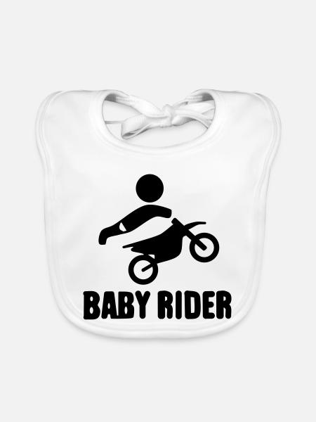 Baby Rider  - Baby Bio-Lätzchen - Weiß - Vorne