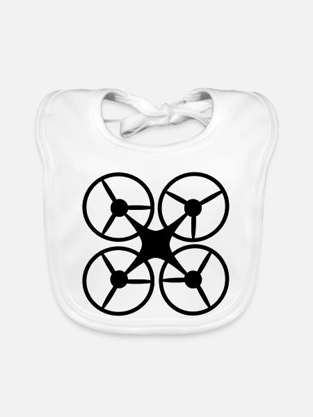 6061912 121684366 drone - Bavoir bio Bébé - blanc - Devant