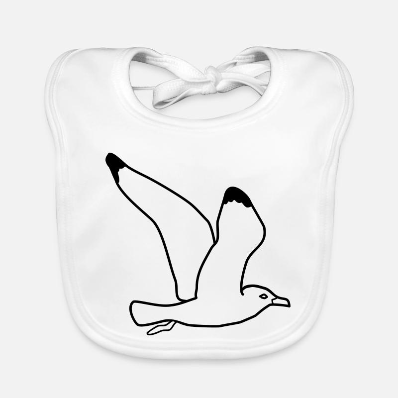 mouette - Bavoir bio Bébé - blanc