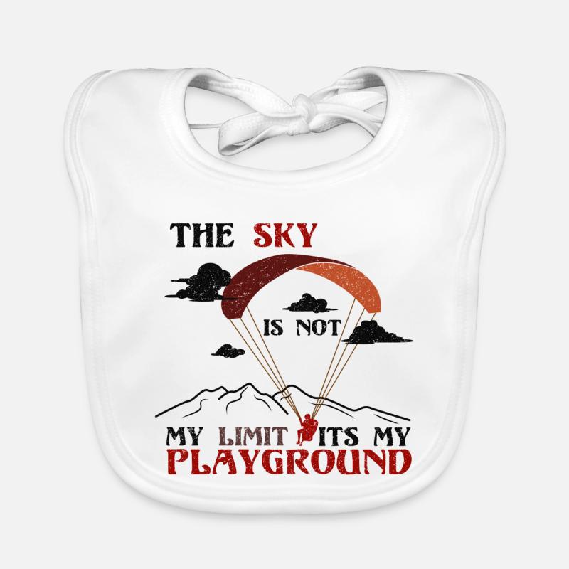 Parapente - Design - Bavoir bio Bébé - blanc