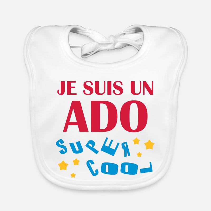 adolescent / enfant / ado / adolescente - Bavoir bio Bébé - blanc