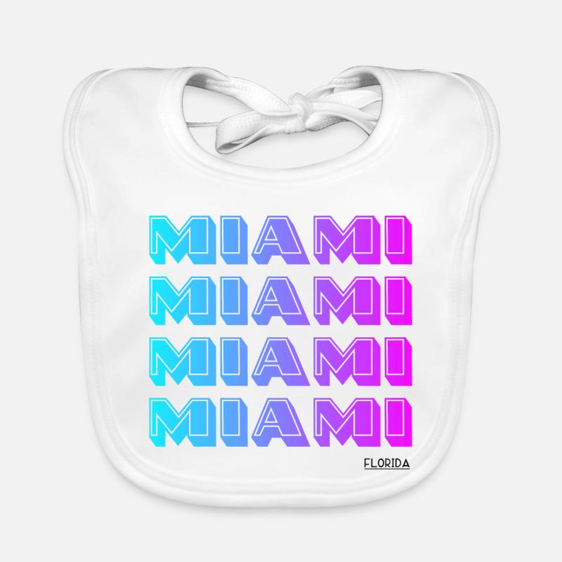 Miami Neon Gradient Pattern Organic Baby Bibs