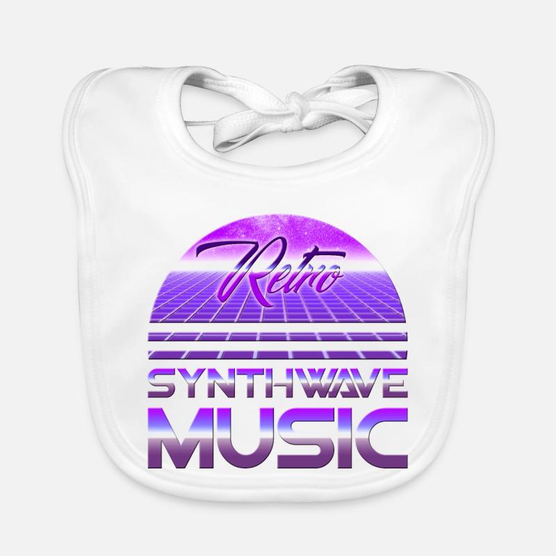 80s Neon Retro Synthwave Music Electronic Wave Baby Bio-Lätzchen