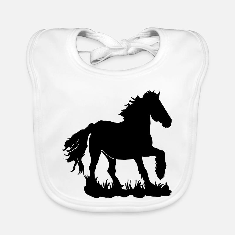 Friesians at a gallop Organic Baby Bibs