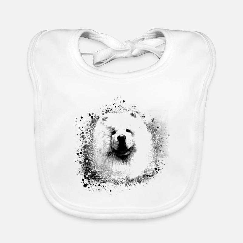 Chow Chow, chien, samojede, peinture, graffiti Bavoir bio Bébé