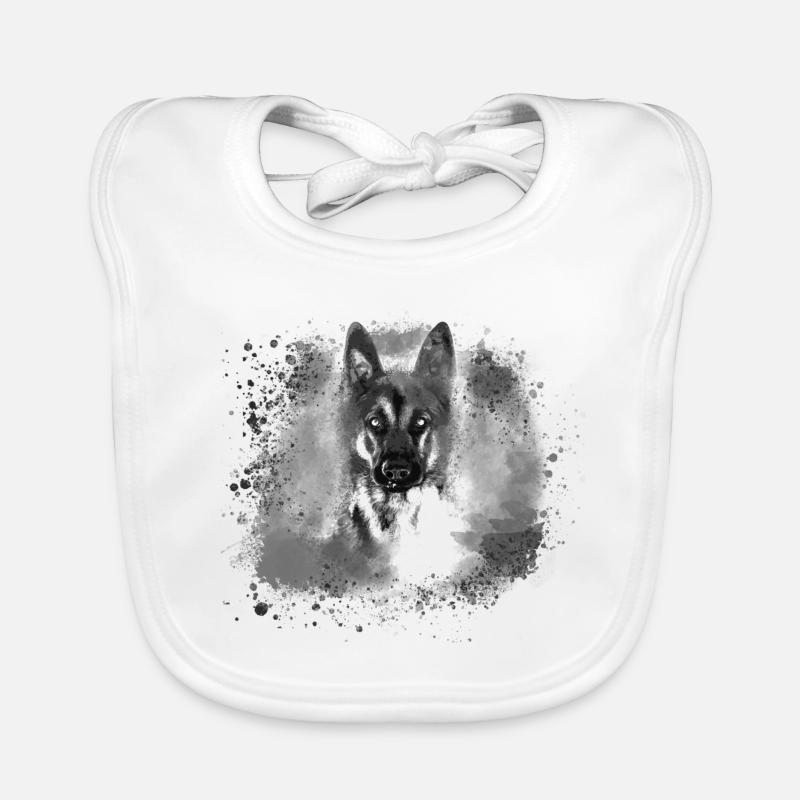 german shepherd, dog, graffiti, German shepherd, Organic Baby Bibs