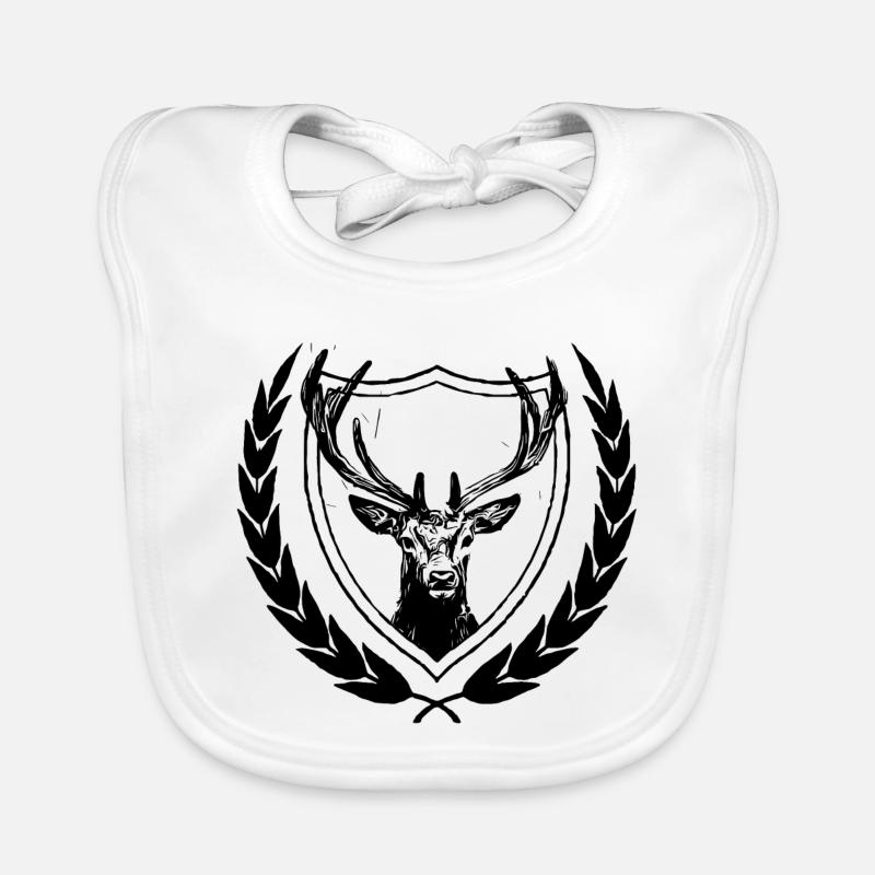 Cerf - Bavoir bio Bébé - blanc