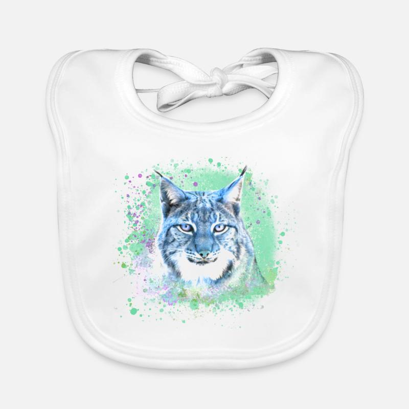 chat sauvage, lynx, bleu, graffiti, peinture, chat Bavoir bio Bébé