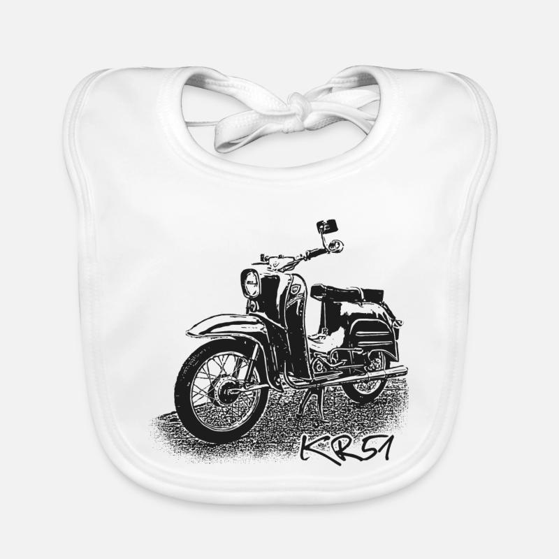 SIMSON Schwalbe KR51 - Baby Bio-Lätzchen - Weiß