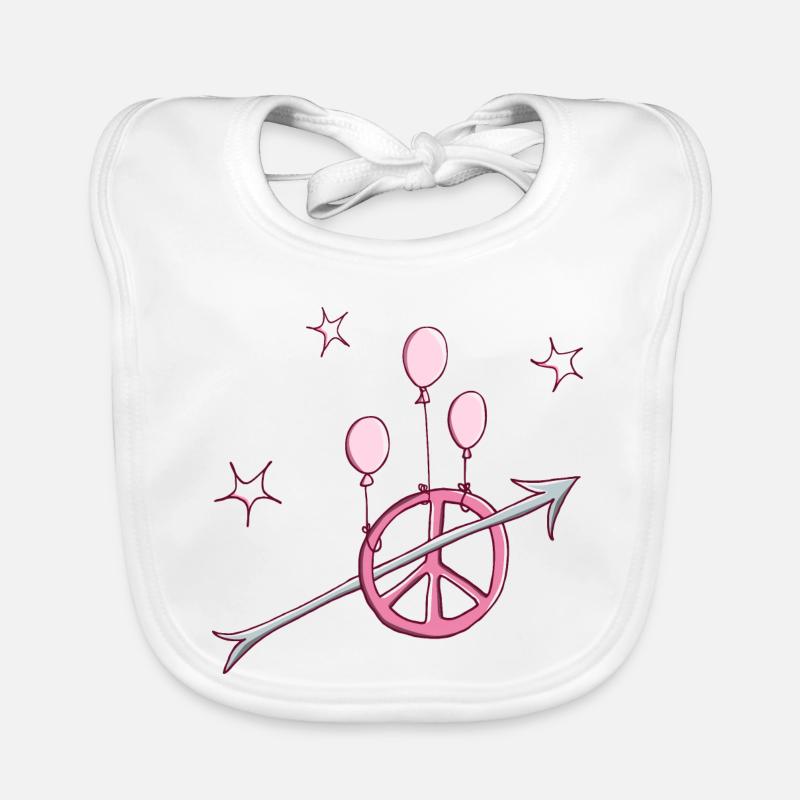 Peace Pfeil Frieden in pink Baby Bio-Lätzchen