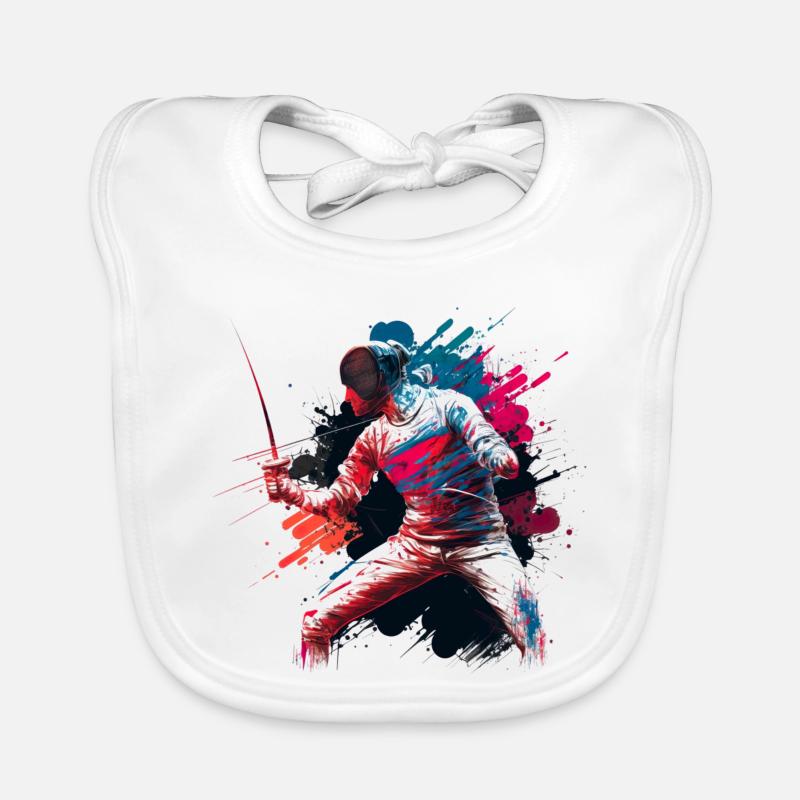 Couleur Explosif Escrimeur Graffiti - Bavoir bio Bébé - blanc