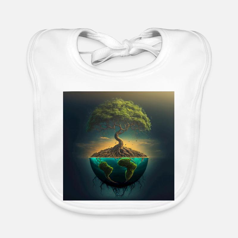World Tree: Tree over half a sphere Organic Baby Bibs