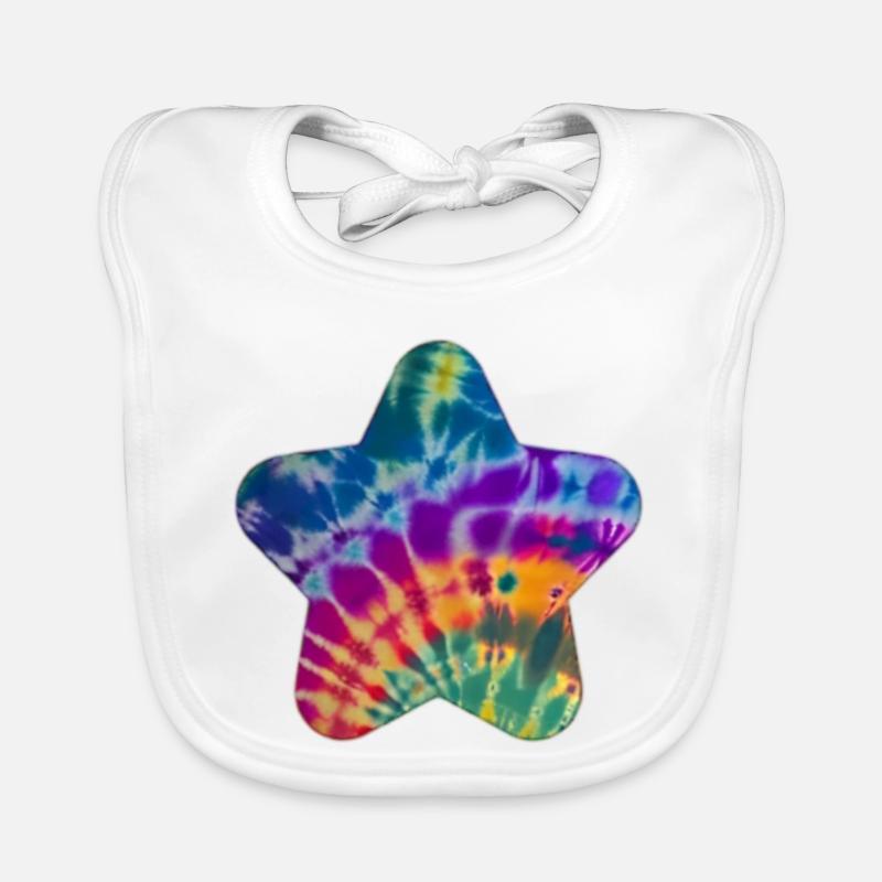 Groovy Tie Dye Stern Baby Bio-Lätzchen
