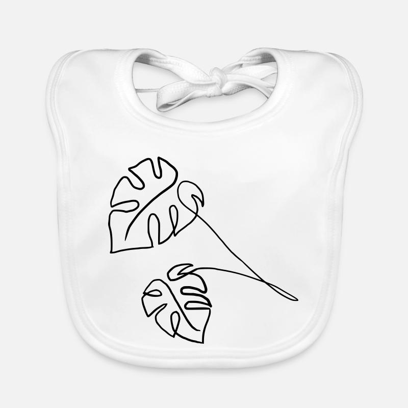 Monstera - Bavoir bio Bébé - blanc