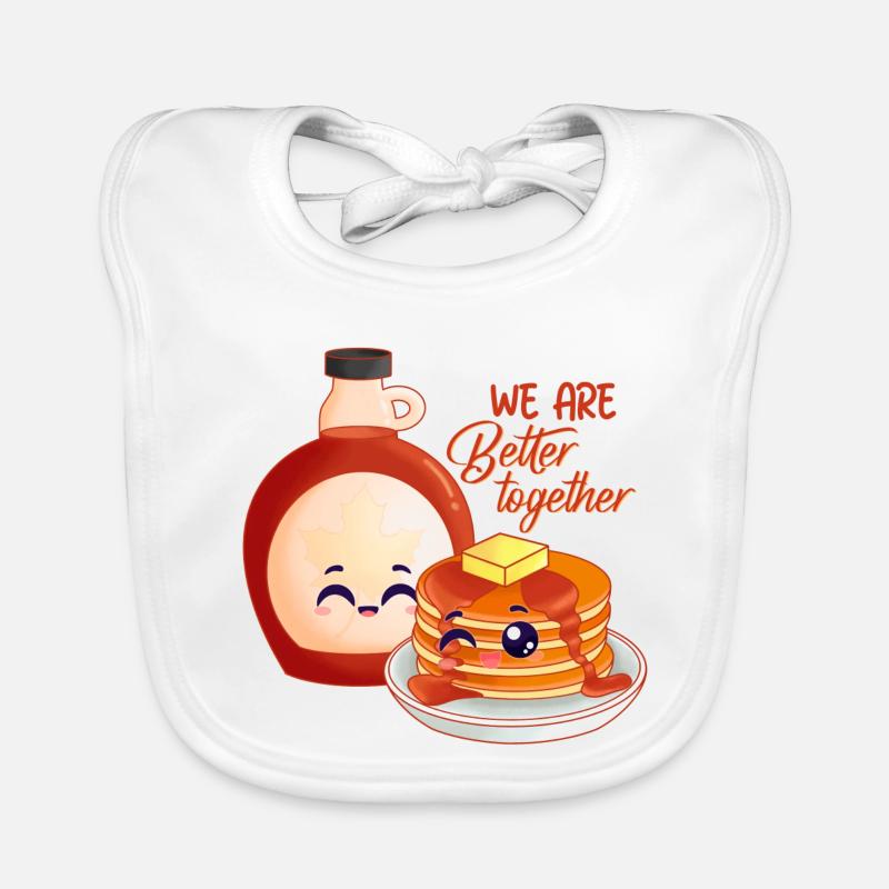 pancake, sirop d'érable, petit déjeuner Bavoir bio Bébé