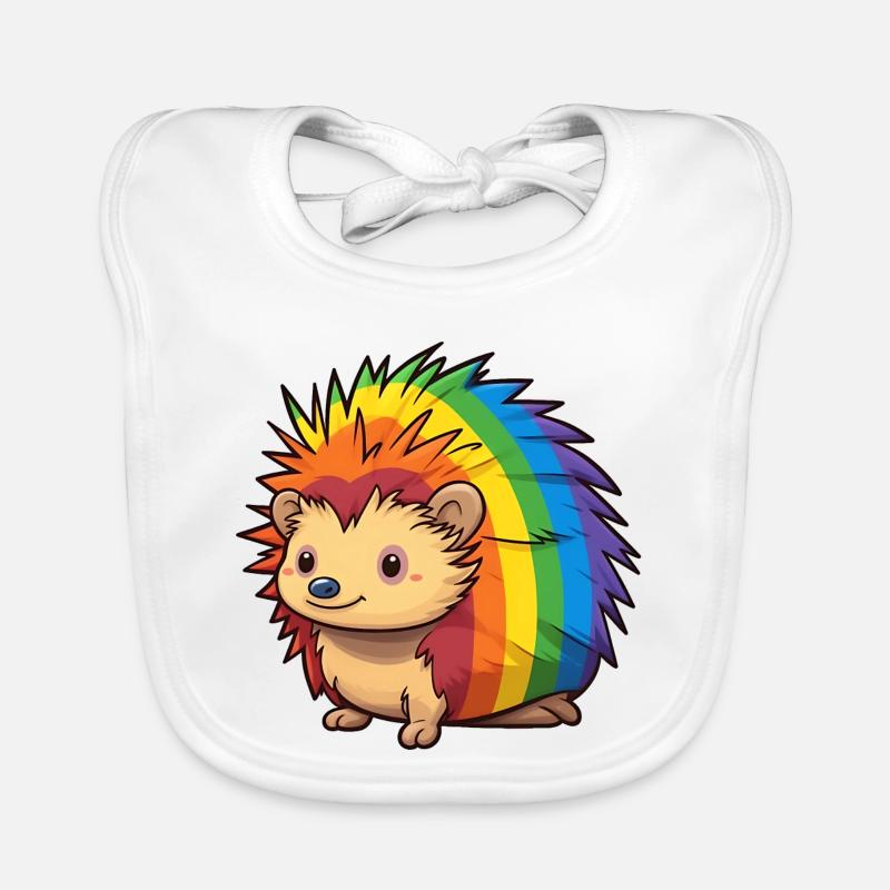 Conception de hérisson aux couleurs du drapeau arc-en-ciel | Orgueil Bavoir bio Bébé