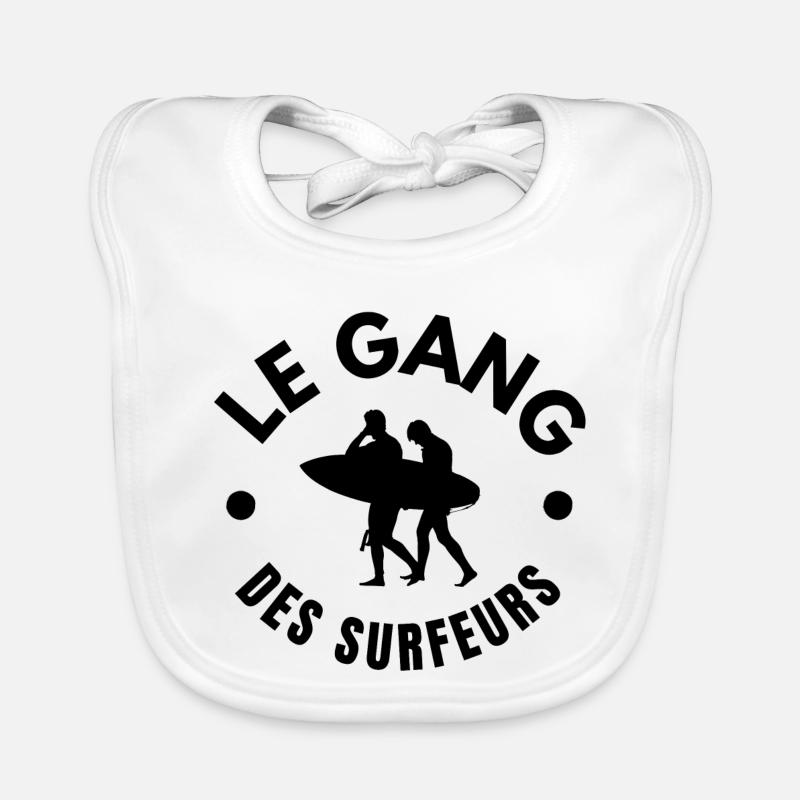 surf, planche de surf, spot de surf Bavoir bio Bébé