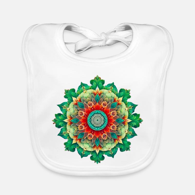 Mandala de Fleurs Kaléidoscope Bavoir bio Bébé