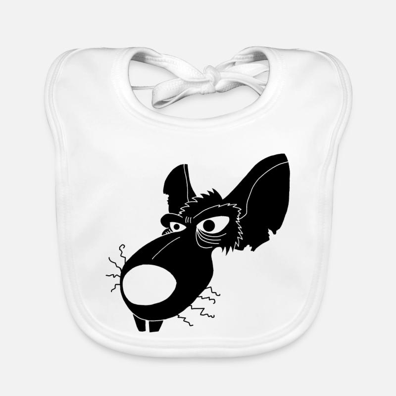 Rat d'égout noir - Bavoir bio Bébé - blanc