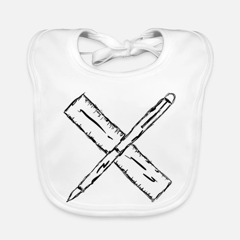 Pen and ruler Organic Baby Bibs